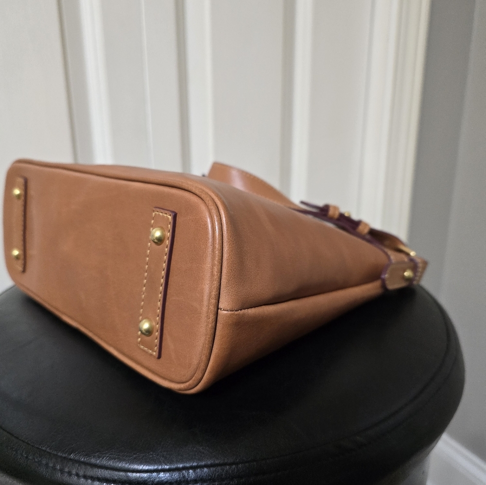 Dooney & Bourke Brown Leather Shoulder Bag - Picture 7 of 11